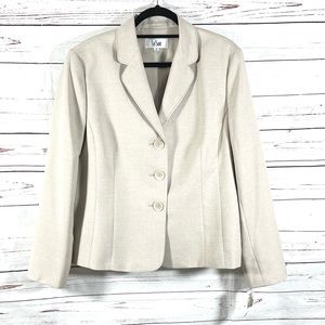 Le Suit Blazer Women’s Plus Size 18  Beige Buttons.